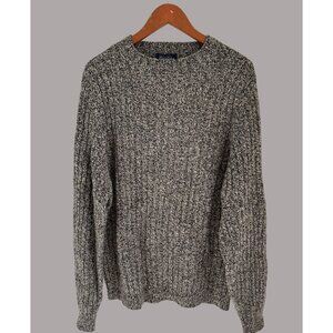 Brooks Brothers XL Shetland Wool Knit Sweater Gray & Black Made In Great Britain
